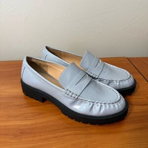 LOFT Lug Penny Loafer Powder Blue Slip On Casual Business‎ Office Career Work 7M